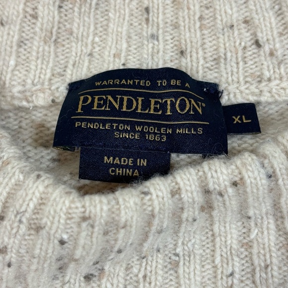 Pendleton Lambswool Crewneck Sweater Speckled Beige Knit Women’s XL - Picture 5 of 16